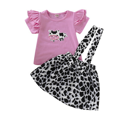 Summer Baby Girl Short Sleeve Flare Sleeve Cotton T-shirt Blouse Floral Leopard Strap Skirts Casual Outfits Set
Summer Baby Girl Short Sleeve Flare Sleeve Cotton T-shirt Blouse Floral Leopard Strap Skirts Casual Outfits Set