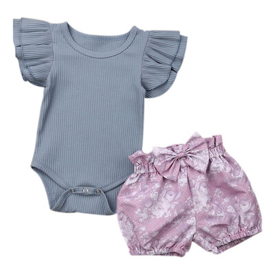 Newborn Baby Girl Clothes Set Ruffled Sleeve Solid Color Tee Jumpsuit Floral Print Bowtie Short Set unicorn romper clothes set
Newborn Baby Girl Clothes Set Ruffled Sleeve Solid Color Tee Jumpsuit Floral Print Bowtie Short Set unicorn romper clothes set