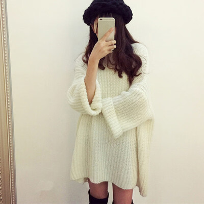 Women Autumn Winter Fashion Solid Color Bat Sleeved Round Collar Loose Casual Sweet Sweater
Women Autumn Winter Fashion Solid Color Bat Sleeved Round Collar Loose Casual Sweet Sweater
