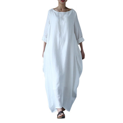 2018 Long Dress Round Neck Half Sleeve Large Dress Casual Elegant Women Loose Dresses
2018 Long Dress Round Neck Half Sleeve Large Dress Casual Elegant Women Loose Dresses