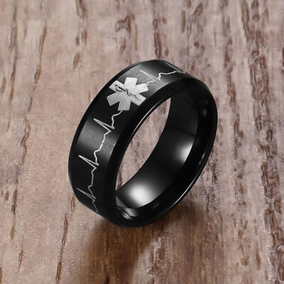 Creative Stainless Steel Ring Signs Men Black Tungsten Carbide Ring Electrocardiogram Logo Jewelry For Men
Creative Stainless Steel Ring Signs Men Black Tungsten Carbide Ring Electrocardiogram Logo Jewelry For Men