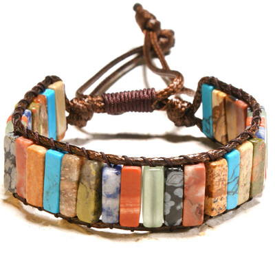 2019 Multi Color Natural Stone Tube Beads Leather Wrap Bracelet Square Stone Handmade Jewelry Bracelet For Women Men
2019 Multi Color Natural Stone Tube Beads Leather Wrap Bracelet Square Stone Handmade Jewelry Bracelet For Women Men