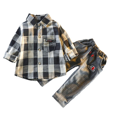 Spring Children Set Kids Clothing Casual Kids Boy Long Sleeve Plaid Blouse Casual Pant Set Fashion Outfits Set
Spring Children Set Kids Clothing Casual Kids Boy Long Sleeve Plaid Blouse Casual Pant Set Fashion Outfits Set
