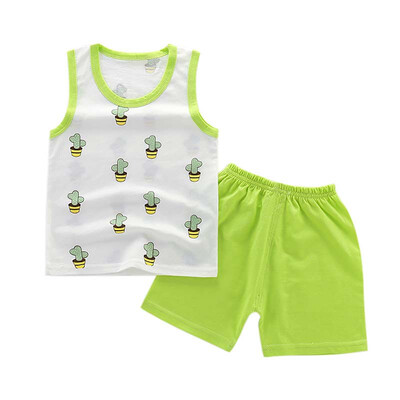 Boys Girls Sleeveless Clothing Children Summer Clothes Cartoon Clothing Set T-shitPants Cotton Casual Outfits Sets
Boys Girls Sleeveless Clothing Children Summer Clothes Cartoon Clothing Set T-shitPants Cotton Casual Outfits Sets