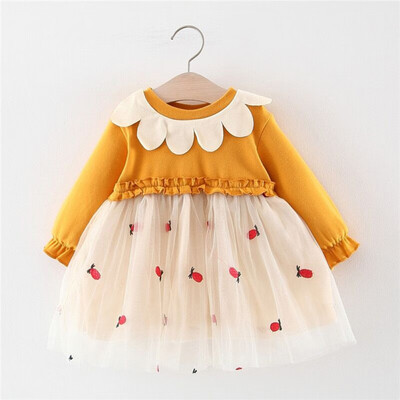 Autumn Casual Baby Girls Clothes Dress 0-4T Long Sleeve Pneapple Pattern Patchwork Mesh Dress Kids Dresses
Autumn Casual Baby Girls Clothes Dress 0-4T Long Sleeve Pneapple Pattern Patchwork Mesh Dress Kids Dresses