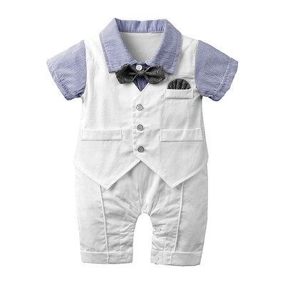 Infant Baby Boy Clothes Gentle Short Sleeve Rompers Kids Fake 2 Piece Jumpsuit With Bowknot Newborn Clothes
Infant Baby Boy Clothes Gentle Short Sleeve Rompers Kids Fake 2 Piece Jumpsuit With Bowknot Newborn Clothes