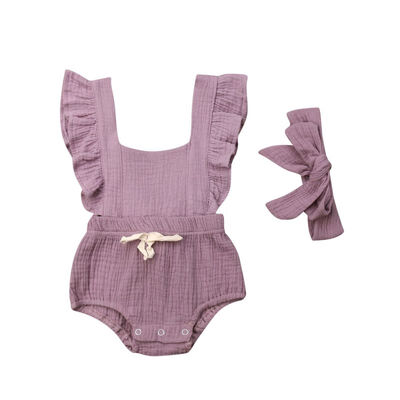 Summer Newborn Baby Girls Set Flare Sleeve Backless Rompers Solid Pattern Cotton One-Piece Romper Headband 2Pcs Romper Sets
Summer Newborn Baby Girls Set Flare Sleeve Backless Rompers Solid Pattern Cotton One-Piece Romper Headband 2Pcs Romper Sets