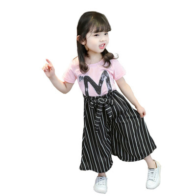 Fashion Baby Girl Clothes Set Letter Print Short Sleeve T-shirtStripe Wide Leg Casual Long Pants
Fashion Baby Girl Clothes Set Letter Print Short Sleeve T-shirtStripe Wide Leg Casual Long Pants