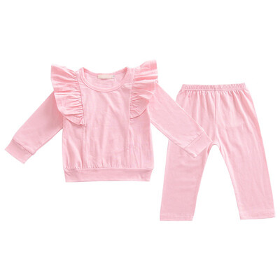 Autumn Toddler Baby Girls Solid Cotton Infant Flying Sleeve Clothing Set T-shirts TopsPants Set
Autumn Toddler Baby Girls Solid Cotton Infant Flying Sleeve Clothing Set T-shirts TopsPants Set