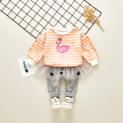 Spring Autumn Toddler Baby Kids Girls Clothes Set Lace Dress Long Sleeve Stripe Flamingo Print Sweatshirt 2PCS Childrens Cloth
Spring Autumn Toddler Baby Kids Girls Clothes Set Lace Dress Long Sleeve Stripe Flamingo Print Sweatshirt 2PCS Childrens Cloth