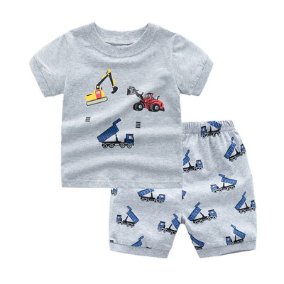 Summer Cotton Little Boys Casual Outfits Set-Short Sleeves T-shirt And Excavators Printed Short Pants 3-8T
Summer Cotton Little Boys Casual Outfits Set-Short Sleeves T-shirt And Excavators Printed Short Pants 3-8T