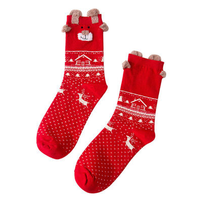 Women Men Christmas Print Socks Autumn Winter Comfortable Cotton Ladies Ankle Sock Male Cotton Winter Warm Socks