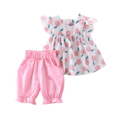 Summer Baby Girls Flare Sleeve Floral Fruit Print T-shirt Short Set TopsShorts Suits Casual Outfits Sets Cute 2PCS
Summer Baby Girls Flare Sleeve Floral Fruit Print T-shirt Short Set TopsShorts Suits Casual Outfits Sets Cute 2PCS
