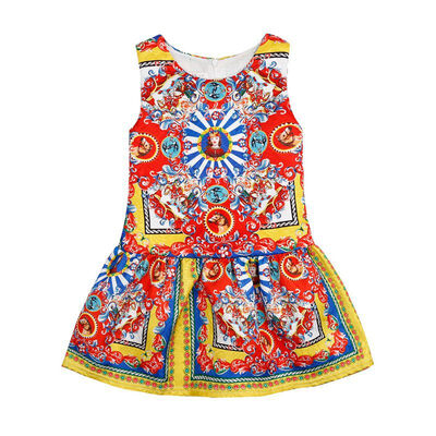 European&American Catholicism Printing Vest Gilrs Fashion Sleeveless Stitched Dress 2019
European&American Catholicism Printing Vest Gilrs Fashion Sleeveless Stitched Dress 2019