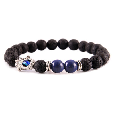 Stylish Unisex Black Lava Stone Beads Bracelet Fatima Hand Evil Eye Bracelet Colorful Energy Yoga Chakra Bracelet
Stylish Unisex Black Lava Stone Beads Bracelet Fatima Hand Evil Eye Bracelet Colorful Energy Yoga Chakra Bracelet
