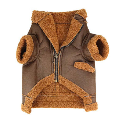 Warm Pet Leather Velvet Outfits Small Dog Thickened Apparel Coat With Zipper Coat Jacket for Pet Autumn Winter Warm Accessories
Warm Pet Leather Velvet Outfits Small Dog Thickened Apparel Coat With Zipper Coat Jacket for Pet Autumn Winter Warm Accessories