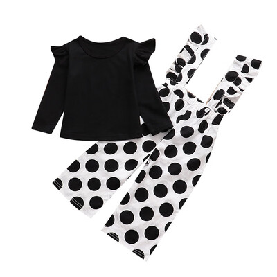 Toddler Girls Clothing Sets 2019 Autumn Baby Black T-shirtDot Pants Overalls 2pcs Outfit Girls Clothes Kids Suit Children Sets
Toddler Girls Clothing Sets 2019 Autumn Baby Black T-shirtDot Pants Overalls 2pcs Outfit Girls Clothes Kids Suit Children Sets