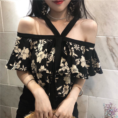 Womens Chiffon Blouse And Tops Slash Neck Floral Print Short Sleeve Blouses Halter Bohemian Female Blouse Plus Size 2XL Tops
Womens Chiffon Blouse And Tops Slash Neck Floral Print Short Sleeve Blouses Halter Bohemian Female Blouse Plus Size 2XL Tops