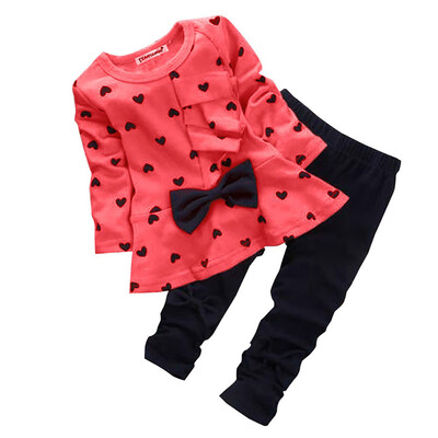 Baby Girls Clothes Bow Print Heart-shaped T-shirt Leggings For Girls cute 2PCS Cloth suit childrens clothes top shirt Pants
Baby Girls Clothes Bow Print Heart-shaped T-shirt Leggings For Girls cute 2PCS Cloth suit childrens clothes top shirt Pants