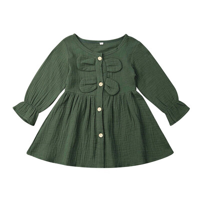 2019 Casual Baby Girls Long Flare Sleeve Solid Print Dress Kids Bowknot Pageant Dresses 1-5Y Autumn Dress
2019 Casual Baby Girls Long Flare Sleeve Solid Print Dress Kids Bowknot Pageant Dresses 1-5Y Autumn Dress