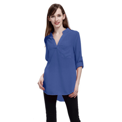 Womens Shirt New Summer Chiffon Blouse Women Shirts Long Sleeve Pocket Tops Casual Loose Blouses Dip Hem Plus Size For Ladies
Womens Shirt New Summer Chiffon Blouse Women Shirts Long Sleeve Pocket Tops Casual Loose Blouses Dip Hem Plus Size For Ladies