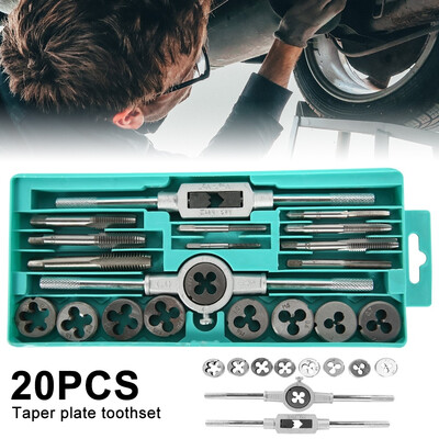 20PCS Professional M3-M12 Metric Tap Wrench&Die Pro Set Nut Bolt Alloy Metal Hand Tools with Plastic Storage Case
20PCS Professional M3-M12 Metric Tap Wrench&Die Pro Set Nut Bolt Alloy Metal Hand Tools with Plastic Storage Case