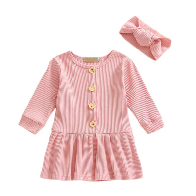 Girls Dress With Hairband Long Sleeve Kids Dress For Girls Clothes Cotton Solid Color For Kids 1-5 Years Old
Girls Dress With Hairband Long Sleeve Kids Dress For Girls Clothes Cotton Solid Color For Kids 1-5 Years Old