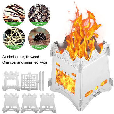 Portable outdoor stainless steel camping cooker direct-fired small wood stove small stainless steel furnace
Portable outdoor stainless steel camping cooker direct-fired small wood stove small stainless steel furnace