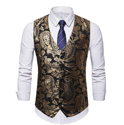 Toponeto Mens Fashion Business Casual Gold Stamping Flower Printing Waistcoat Tops Vest
Toponeto Mens Fashion Business Casual Gold Stamping Flower Printing Waistcoat Tops Vest