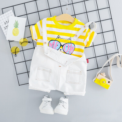 Rainbow Stripe T-shirt For Girls Clothes Set Summer T-shirt Round Collar Casual TopsBib Pants Fashion Girls Clothes Set
Rainbow Stripe T-shirt For Girls Clothes Set Summer T-shirt Round Collar Casual TopsBib Pants Fashion Girls Clothes Set