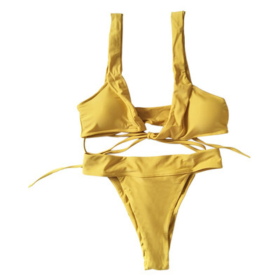 Summer Womens Split Solid Color High Waist Swimsuit Bikini With Chest Pad Without Steel Support Bikini Swimsuit
Summer Womens Split Solid Color High Waist Swimsuit Bikini With Chest Pad Without Steel Support Bikini Swimsuit