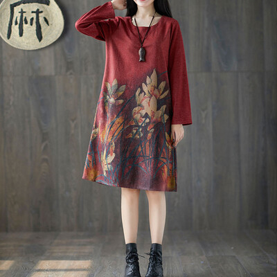 Tailored Fashion Women Plus Size Folk-Custom Loose Floral Printed Cotton And Linen Dress
Tailored Fashion Women Plus Size Folk-Custom Loose Floral Printed Cotton And Linen Dress