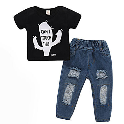 2018 Summer Boys Clothes Set Casual Cactus Letter Print T-shirtHoles Jeans Kid Clothes Suit Hot Child Clothing
2018 Summer Boys Clothes Set Casual Cactus Letter Print T-shirtHoles Jeans Kid Clothes Suit Hot Child Clothing