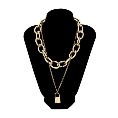 Men Women Retro Exaggerated Punk Shackles Link Chain Lock Simple Geometric Personality Hip Hop 18K Gold Plated Chain Necklace
Men Women Retro Exaggerated Punk Shackles Link Chain Lock Simple Geometric Personality Hip Hop 18K Gold Plated Chain Necklace