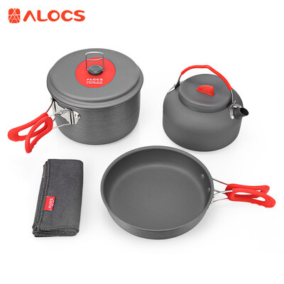 ALOCS CW - C19T Alumina Portable Ultralight 2 - 3 People Cooking Kit Cookware Set Pot Pan Kettle Dishcloth
ALOCS CW - C19T Alumina Portable Ultralight 2 - 3 People Cooking Kit Cookware Set Pot Pan Kettle Dishcloth