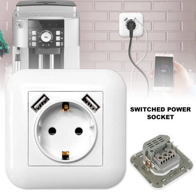 High Quality Dual USB Port 5V 2A Wall Charger Adapter EU Plug Socket Switch Power Socket Charging Socket Panel
High Quality Dual USB Port 5V 2A Wall Charger Adapter EU Plug Socket Switch Power Socket Charging Socket Panel