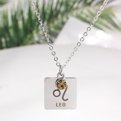 12 Zodiac Constellation Signs Pendant Necklace Crystal Birthstone Necklace Women Stainless Steel Jewelry
12 Zodiac Constellation Signs Pendant Necklace Crystal Birthstone Necklace Women Stainless Steel Jewelry