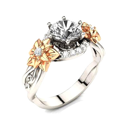 Creative Double Color Single Cubic Zirconia Crystal Ring Female Flower Wedding Rings Jewelry
Creative Double Color Single Cubic Zirconia Crystal Ring Female Flower Wedding Rings Jewelry