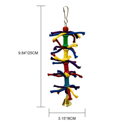 Wooden Bird Toys Blocks Cotton Rope Chew Funny Toys For Parrots Hanging Bridge String with Bells Swing Colorful Parrot Toys
Wooden Bird Toys Blocks Cotton Rope Chew Funny Toys For Parrots Hanging Bridge String with Bells Swing Colorful Parrot Toys