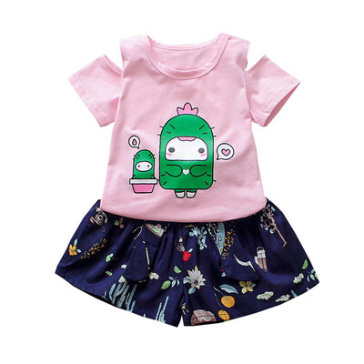 Girls Summer Cartoon Cactus Print Short Sleeve T-shirtFloral Shorts Suits Casual Costume Set
Girls Summer Cartoon Cactus Print Short Sleeve T-shirtFloral Shorts Suits Casual Costume Set