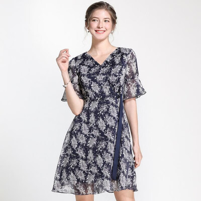 L XL XXL 3XL 4XL 5XL plus size elegant new summer 2019 women midi chiffon dress short sleeve big size blue flower print A line
L XL XXL 3XL 4XL 5XL plus size elegant new summer 2019 women midi chiffon dress short sleeve big size blue flower print A line