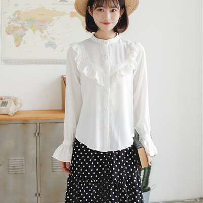 Autumn Winter New Solid Color Ruffles Women Blouse Fashion Sweet Stand Collar Long Sleeves Shirt
Autumn Winter New Solid Color Ruffles Women Blouse Fashion Sweet Stand Collar Long Sleeves Shirt