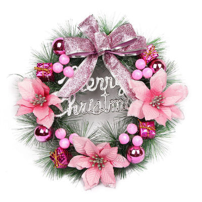 30CM Artificial Christmas Wreath With Bowknot Poinsettia Christmas Balls Ornaments Holiday Front Door Hanging Decorations
30CM Artificial Christmas Wreath With Bowknot Poinsettia Christmas Balls Ornaments Holiday Front Door Hanging Decorations