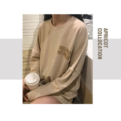 Korean Style Loose Casual Letter Print Women T-shirts Autumn New Round Neck Long-sleeved Hip-hop Tops 
Korean Style Loose Casual Letter Print Women T-shirts Autumn New Round Neck Long-sleeved Hip-hop Tops