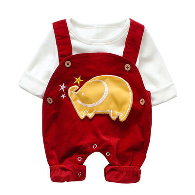 Fashion Novel Cartoon Elephant Print Baby Boy Sets White Top Red Romper Two-piece Baby Boy Girl Sets 0-12M Newborn Baby Clothes
Fashion Novel Cartoon Elephant Print Baby Boy Sets White Top Red Romper Two-piece Baby Boy Girl Sets 0-12M Newborn Baby Clothes