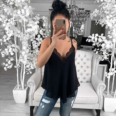 2019 Womens Lace Stitching Tops Sexy Fashion Camisole Vest Sleeveless V Neck Camisole Comfortable Casual Summer Clothes
2019 Womens Lace Stitching Tops Sexy Fashion Camisole Vest Sleeveless V Neck Camisole Comfortable Casual Summer Clothes