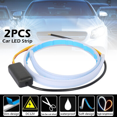 2PCS 60mm Car Daytime Running Strip Ultra Thin Double Color Auto Soft Tube LED Strip DRL Flowing Turn Signal Lamp
2PCS 60mm Car Daytime Running Strip Ultra Thin Double Color Auto Soft Tube LED Strip DRL Flowing Turn Signal Lamp