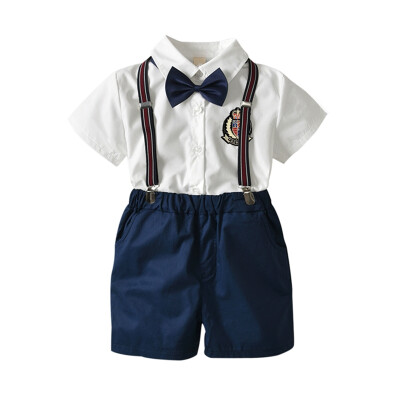 Summer Baby Boy Gentleman Clothes Set Bow Tie Shirt Strap Shorts Children 2Pcs Outfits
Summer Baby Boy Gentleman Clothes Set Bow Tie Shirt Strap Shorts Children 2Pcs Outfits