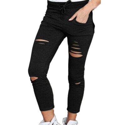 Female Trousers Women Hole leggings Ripped Pants Slim Stretch Drawstring Trousers Pants Army Green Pants
Female Trousers Women Hole leggings Ripped Pants Slim Stretch Drawstring Trousers Pants Army Green Pants