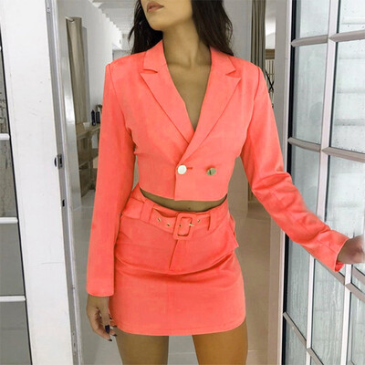 Tailored Fashion Womens Sexy Solid Long Sleeve Button Jacket T-Shirt Mini Skirt Set
Tailored Fashion Womens Sexy Solid Long Sleeve Button Jacket T-Shirt Mini Skirt Set